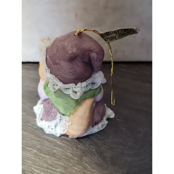 Jasco Caring Critters Chimer Ornament Bisque Porcelain Cat Mom Kitten Taiwan Vtg - Picture 3 of 9